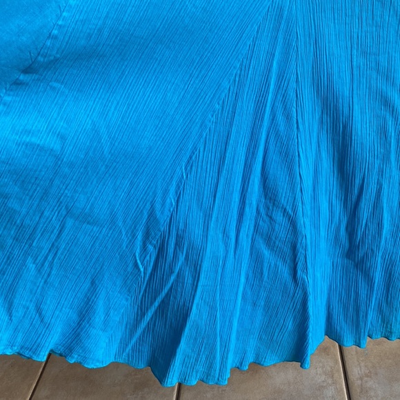 Ruby Rd turquoise linen like maxi skirt. Size:14 - Picture 2 of 5